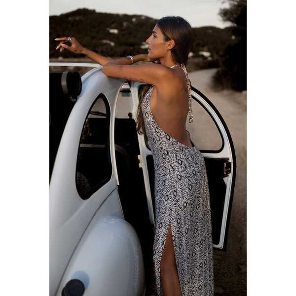 MOOST Wanted Jurk Mika wit met zwarte print | Moost Wanted