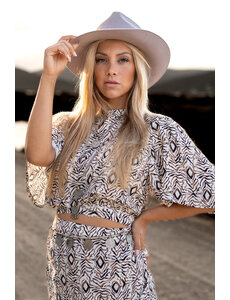 MOOST Wanted Top Mika wit met zwarte print
