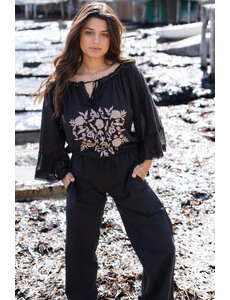Ibzmode Pantalon Agar Bordado Black