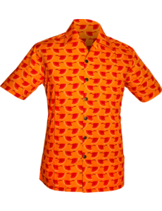 Chenaski Overhemd korte mouw Graphical Bird orange , red