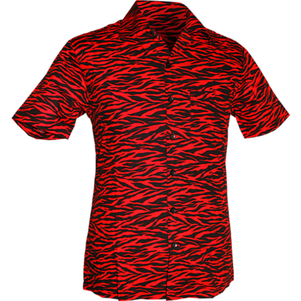 Chenaski Overhemd korte mouw Zebra red, black | Chenaski