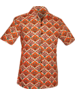 Chenaski Overhemd korte mouw Flower Tile creme , orange