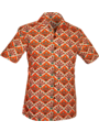 Chenaski Overhemd korte mouw Flower Tile creme , orange