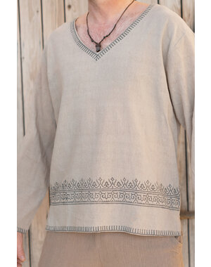 Ibzmode Shirt V-hals Raf zandkleur