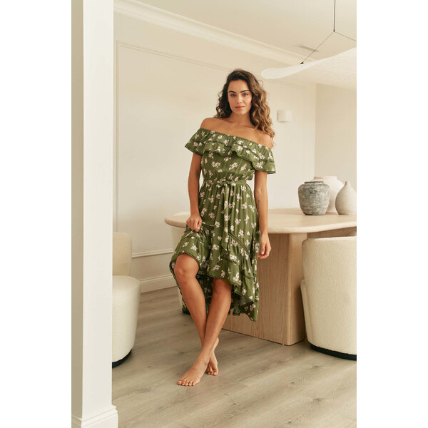 Jaase Midi Jurk Sage Romy | Jaase
