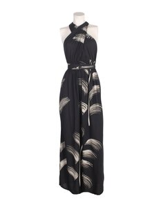 Bindi Lange jurk Ayuna palm -zwart