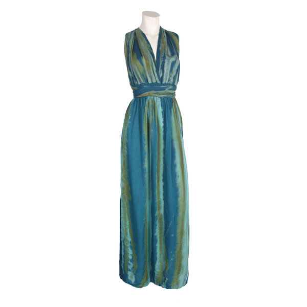 Bindi Lange jurk Ayuna tie-dye - mint turquoise | BINDI