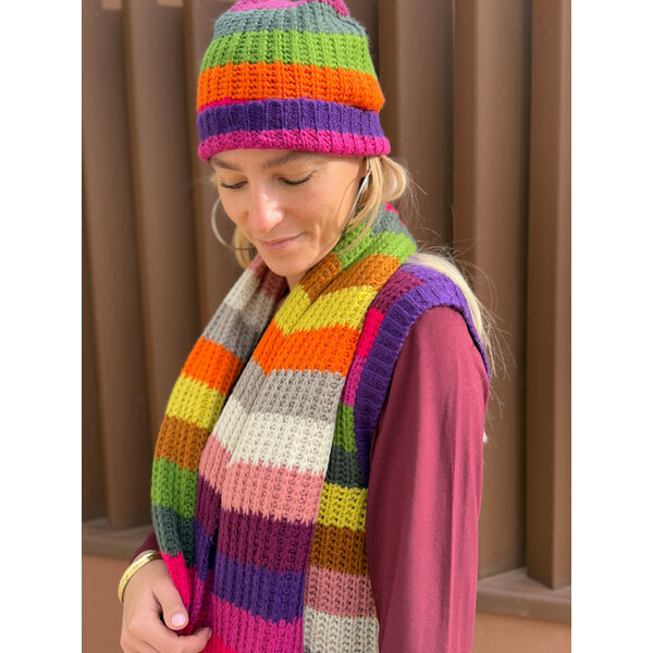 Bindi Beanie Rainbow striped Multicolor | Bindi