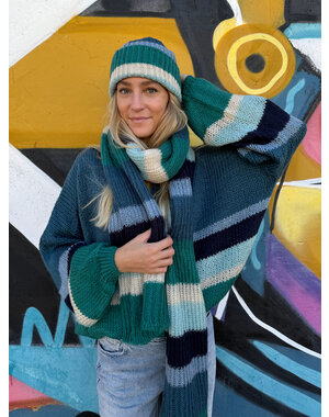 Bindi Trui Striped combi blue