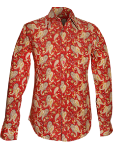 Chenaski Overhemd Paisley rust , grey , creme