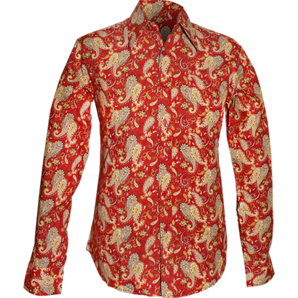 Chenaski Overhemd Paisley rust , grey , creme | Chenaski