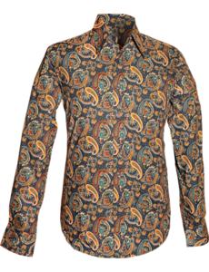 Chenaski Overhemd Paisley blue , creme , rust