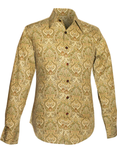 Chenaski Overhemd Ornamentical Paisley creme , green , brown