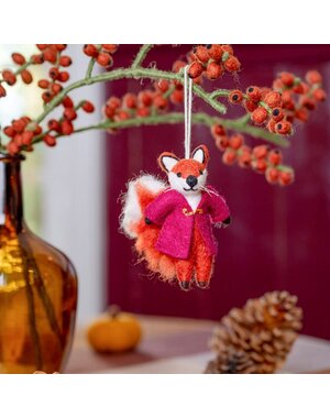 Sjaal met Verhaal Hanger Vos Indian Summer Burgundy