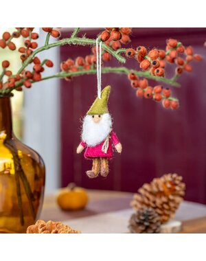 Sjaal met Verhaal Hanger Kabouter Indian Summer Burgundy