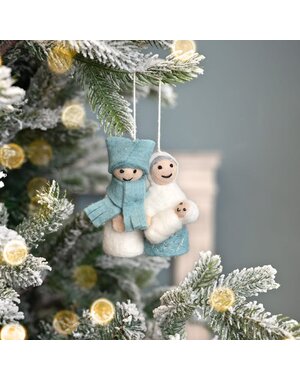 Sjaal met Verhaal Hanger Jozef & Maria IJsblauw-Wit