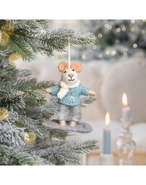 Sjaal met Verhaal Hanger Muis Snowboarder