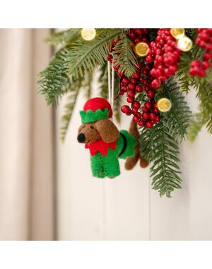 Sjaal met Verhaal Hanger Teckel Kerstelf