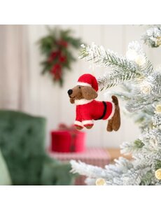 Sjaal met Verhaal Hanger Teckel Kerstman