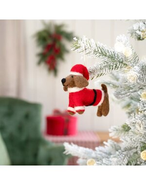 Sjaal met Verhaal Hanger Teckel Kerstman