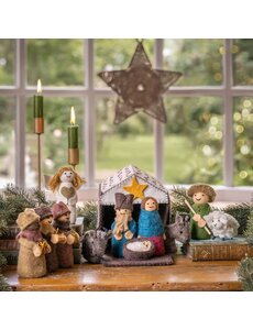 Sjaal met Verhaal Kerststal kleur