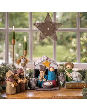 Sjaal met Verhaal Kerststal kleur