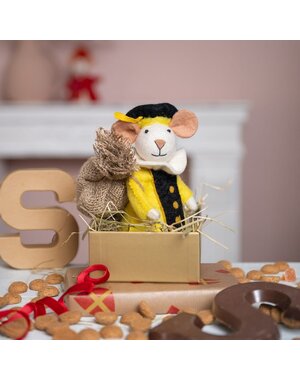 Sjaal met Verhaal Decoratie Muis Pietermuis Geel