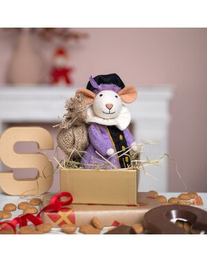 Sjaal met Verhaal Decoratie Muis Pietermuis Lila