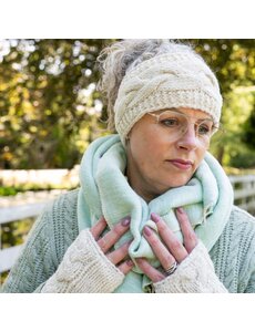 Sjaal met Verhaal Haarband Cable Crème Gemêleerd