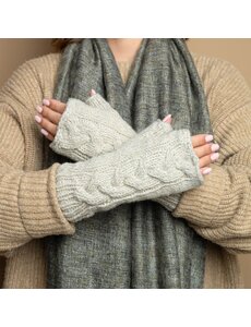 Sjaal met Verhaal Handwarmers Cable Crème Gemêleerd