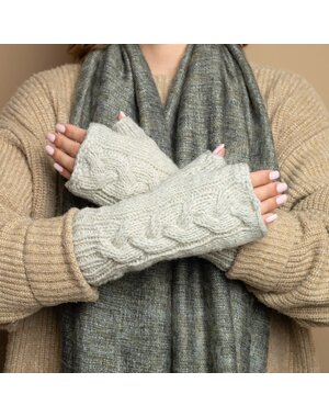 Sjaal met Verhaal Handwarmers Cable Crème Gemêleerd