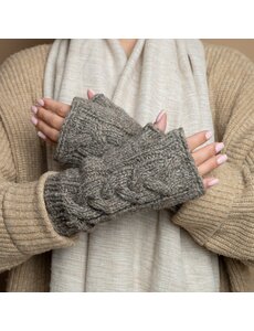 Sjaal met Verhaal Handwarmers Cable Taupe Gemêleerd