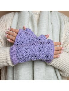 Sjaal met Verhaal Handwarmers Granny square Lila