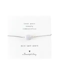 A Beautiful Story Armband Gemstone Blue Lace Agate zilver