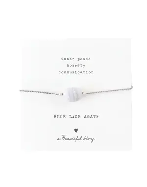 A Beautiful Story Armband Gemstone Blue Lace Agate zilver