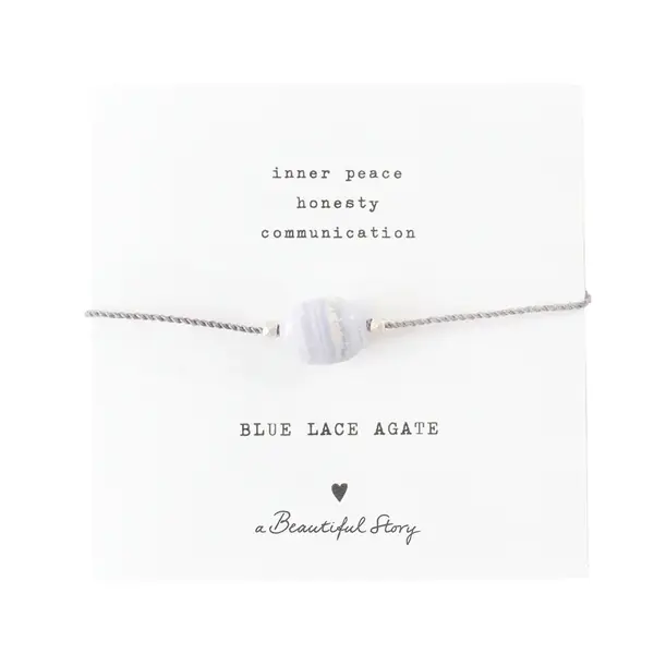 A Beautiful Story Armband Gemstone Blue Lace Agate zilver | A Beautiful Story