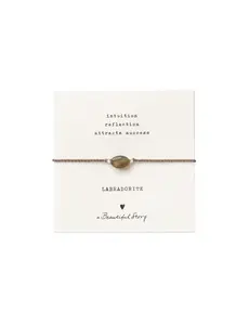 A Beautiful Story Armband Gemstone Card Labradorite zilver