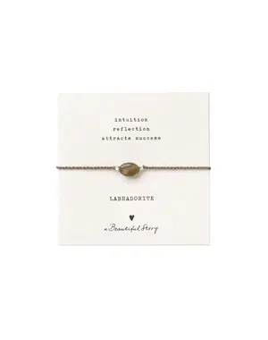 A Beautiful Story Armband Gemstone Card Labradorite zilver