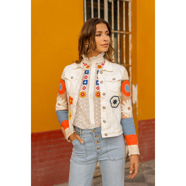 Jeans jasje Aida white | Onado