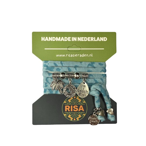 Risa Wikkelarmband Dolphin Turquoise - Zilver | Risa