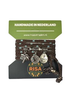 Risa Dolphin Bruin-blauwe stip - Zilver