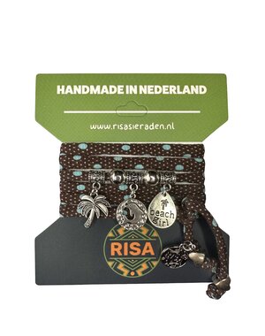 Risa Dolphin Bruin-blauwe stip - Zilver