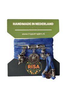 Risa Turtle blauw - zilver