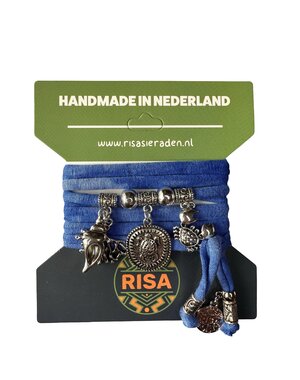 Risa Turtle blauw - zilver