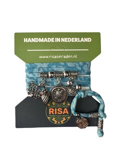 Risa Turtle camo turquoise - Zilver