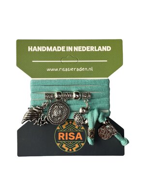 Risa Turtle turquoise - zilver