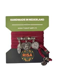 Risa Boeddha Hart Bordeaux - Zilver