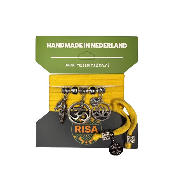 Risa Wikkelarmband Ohm Groot Geel - Zilver | Risa