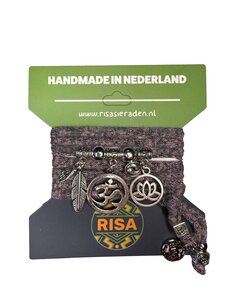 Risa Ohm Groot Aubergine - Zilver