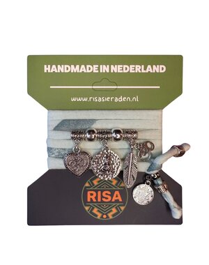 Risa Zittende Boeddha Print mintgroen - Zilver